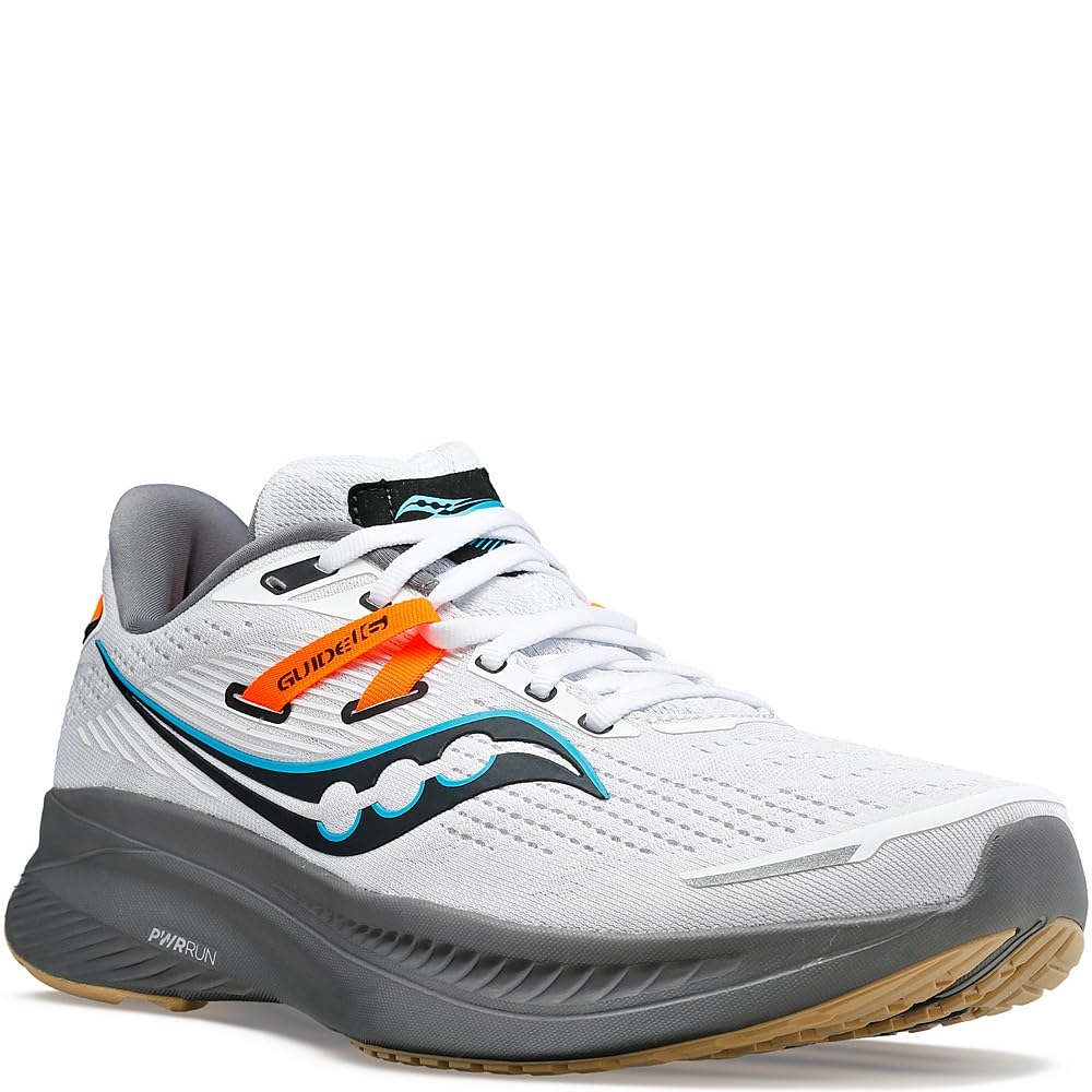 Saucony Guide 16 - Men's White/Gravel Shoe Deals Outlet