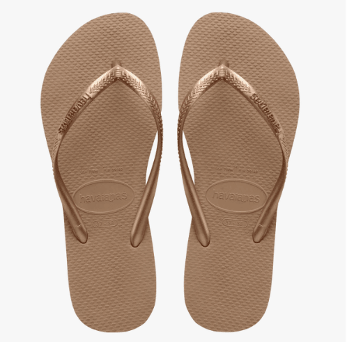 Havaianas Slim Sandals Rose Gold 8 M 7891266542068 Shoe Deals Outlet