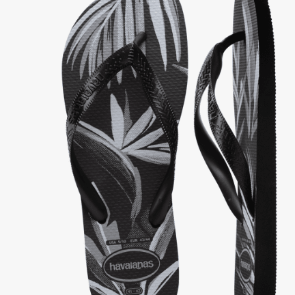 Havaianas Slim Sandals White / Black Men's 9/10 / Women's 11/12 M 7893249248776 Shoe Deals Outlet