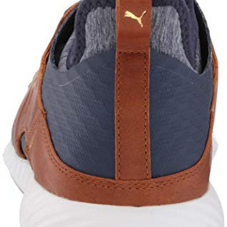 PUMA Ignite PWRADAPT Caged Crafted Golf Shoes - Men's Peacoat - leather Brown - puma Team Gold Shoe Deals Outlet