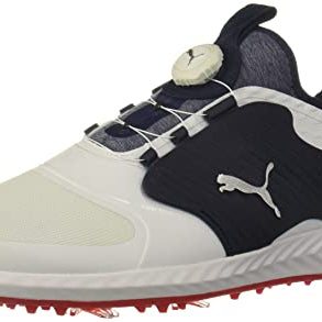 PUMA Ignite PWRADAPT Caged Golf Shoes - Men's White/Silver/Peacoat Shoe Deals Outlet