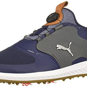 PUMA Ignite PWRADAPT Caged Golf Shoes - Men's Peacoat - puma Silver - quiet Shade Shoe Deals Outlet