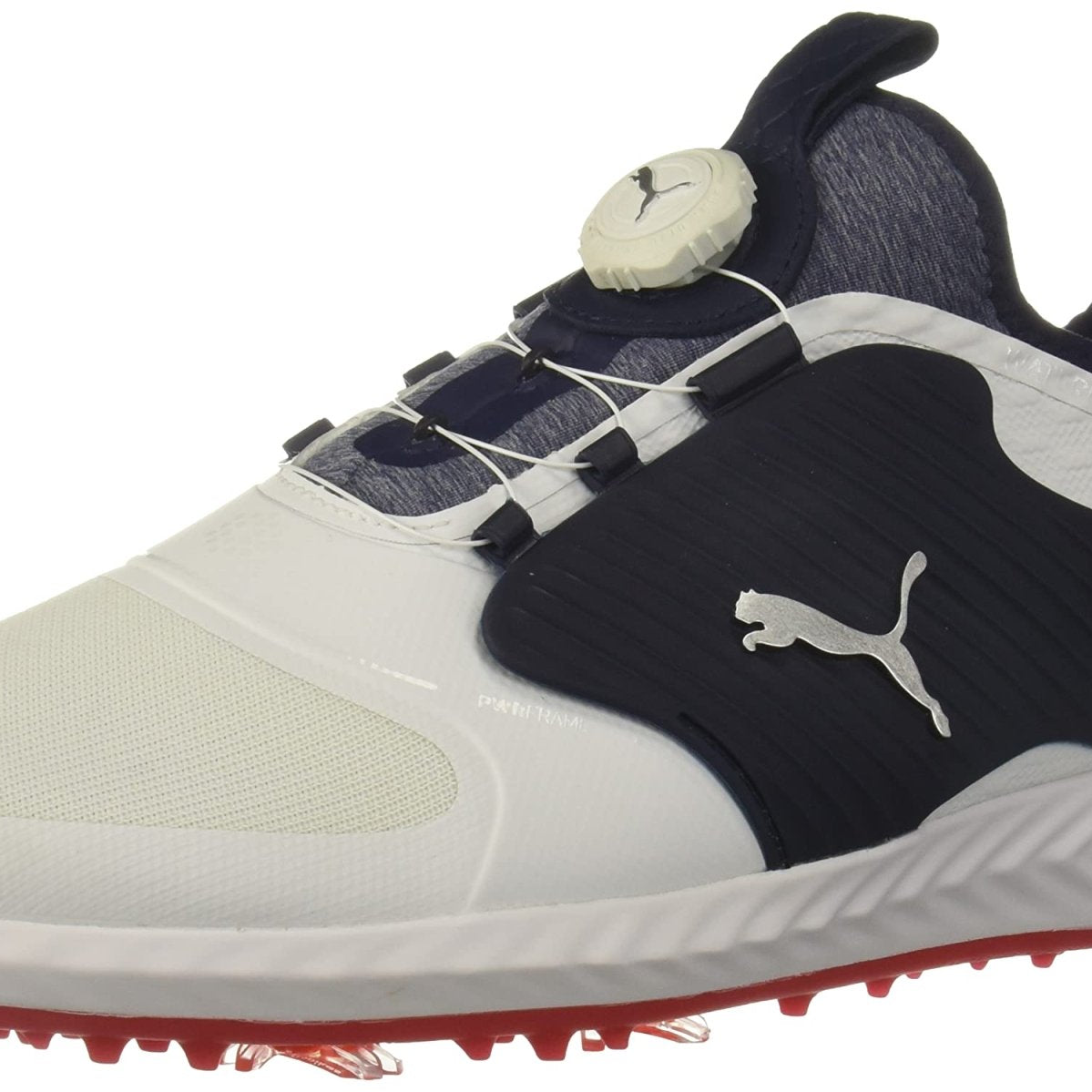 PUMA Ignite PWRADAPT Caged Golf Shoes - Men's White/Silver/Peacoat Shoe Deals Outlet