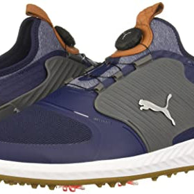 PUMA Ignite PWRADAPT Caged Golf Shoes - Men's Peacoat - puma Silver - quiet Shade Shoe Deals Outlet