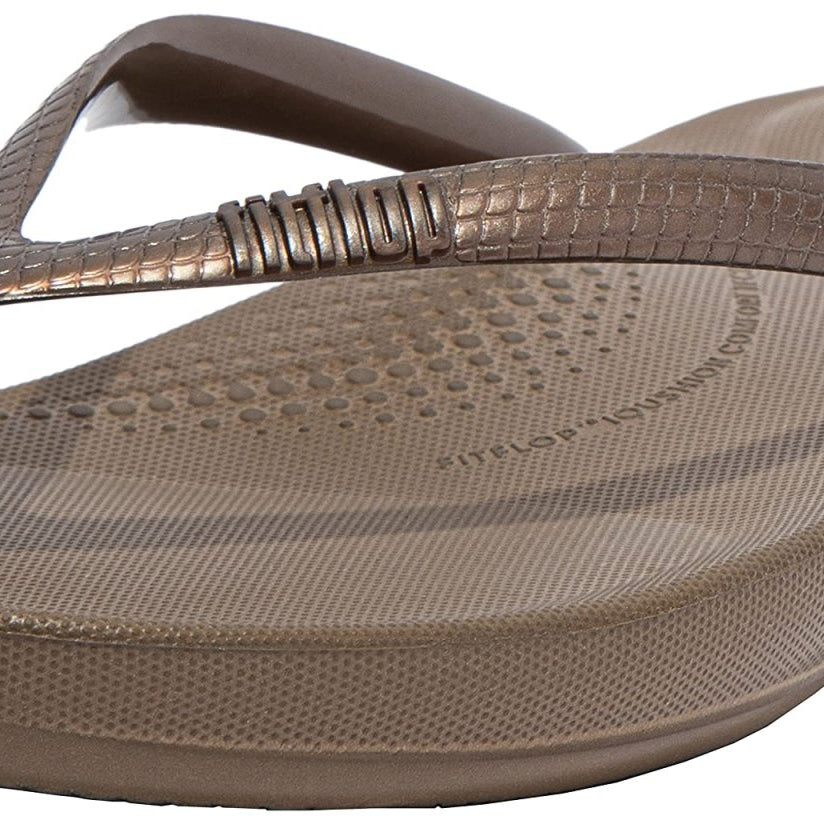 FitFlop IQushion Ergonomic Flip - Flops - Women's Bronze Shoe Deals Outlet