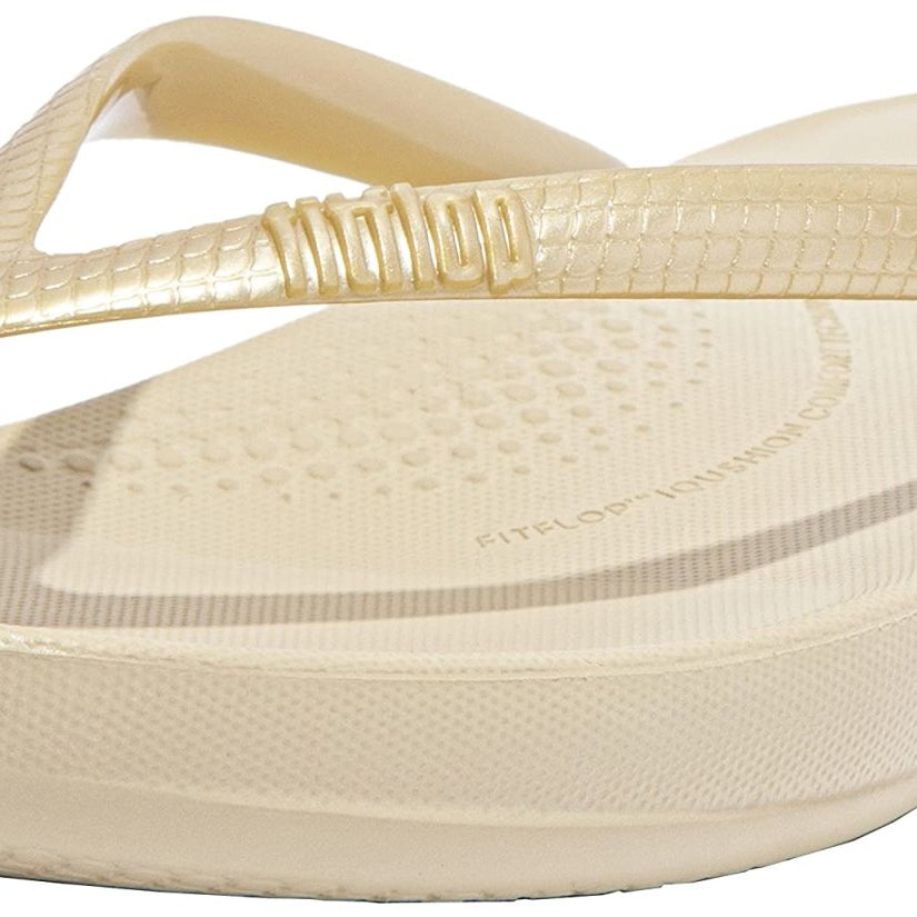 FitFlop IQushion Ergonomic Flip - Flops - Women's Gold Shoe Deals Outlet