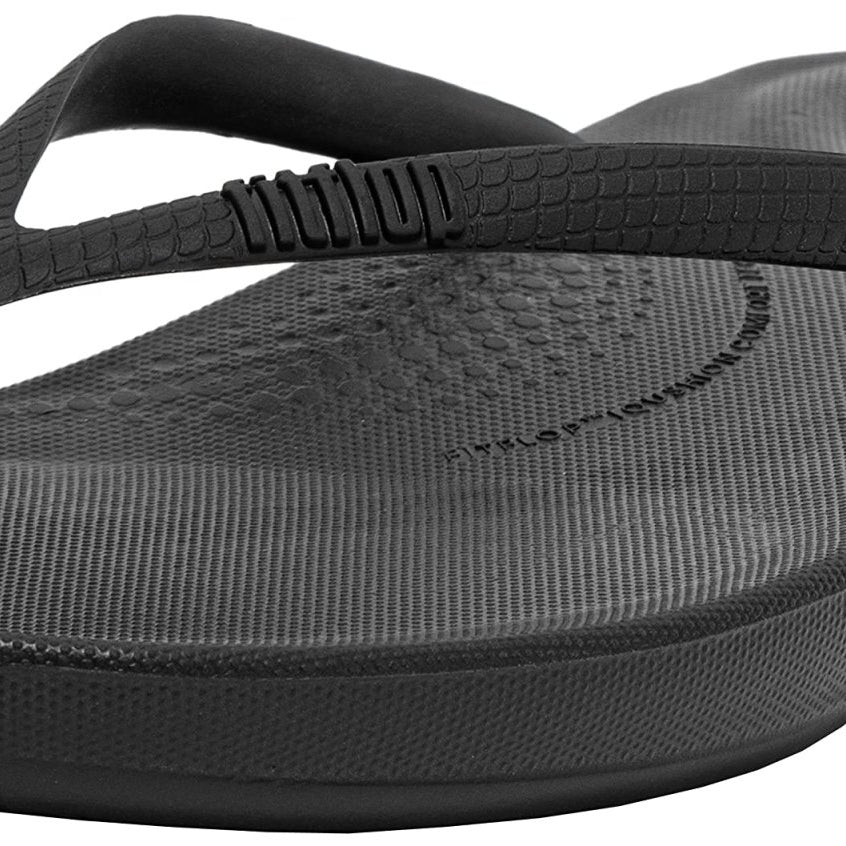 FitFlop IQushion Ergonomic Flip - Flops - Women's All Black Shoe Deals Outlet