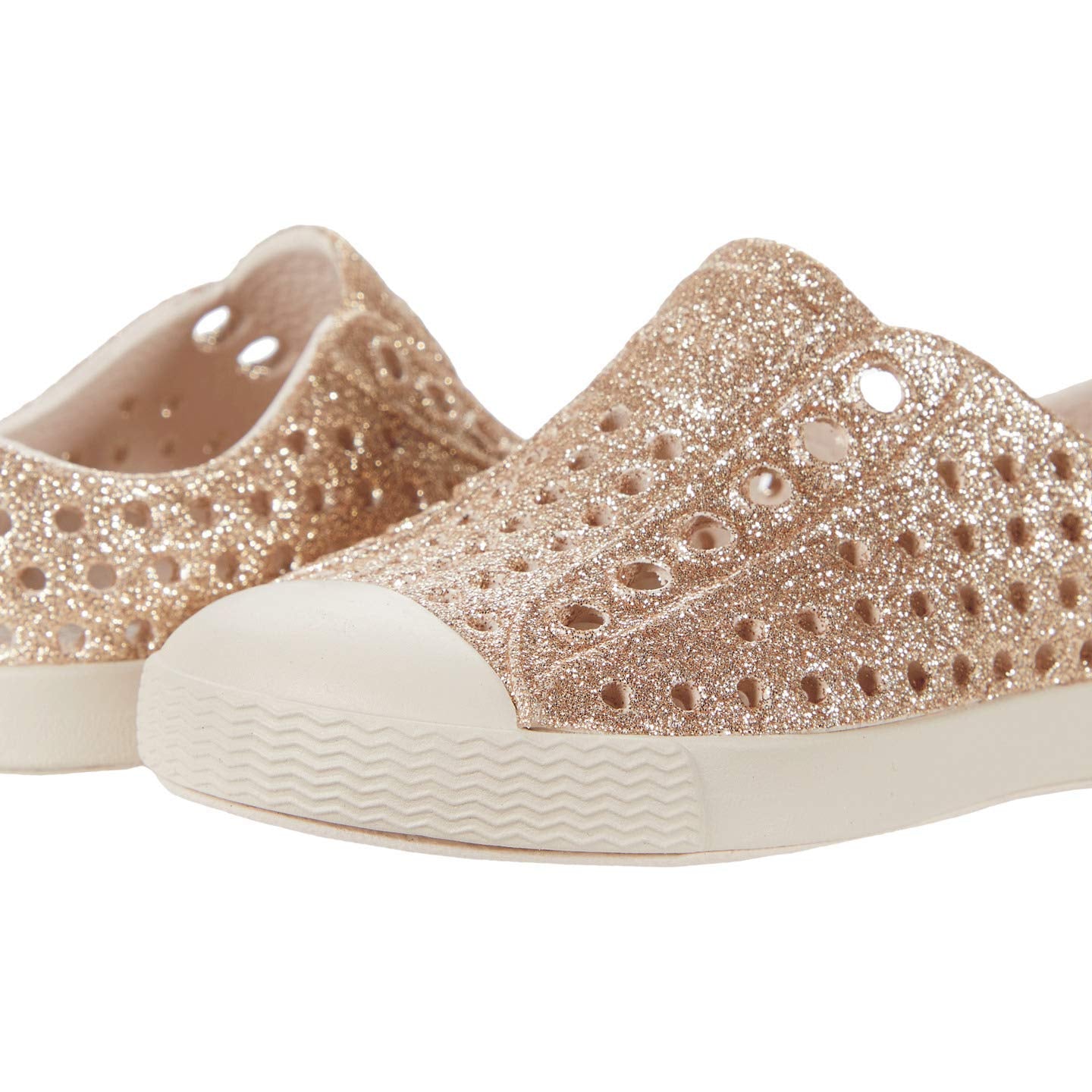 Native Shoes Kids Jefferson Bling - Kids Rock Salt Bling/Rock Salt Pink Shoe Deals Outlet