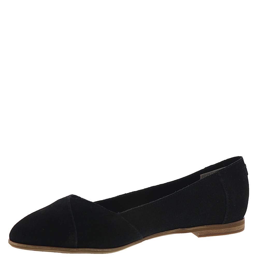 TOMS Julie Flat Shoes - Women's Black Suede Shoe Deals Outlet