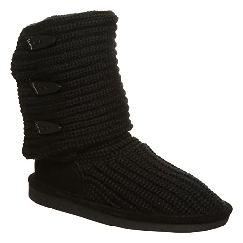 BEARPAW Knit Tall Boots - Women's Black Shoe Deals Outlet