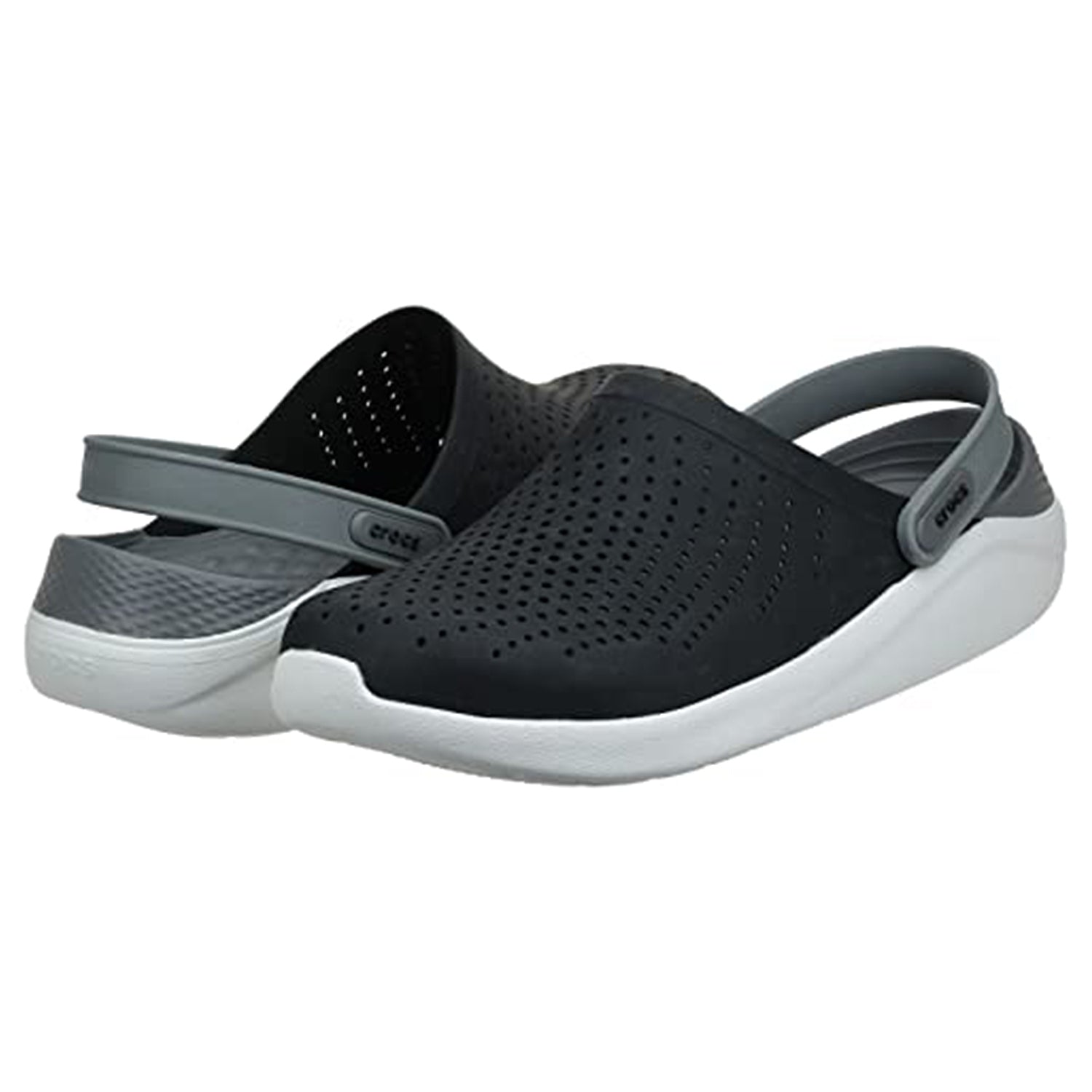 Crocs LiteRide Clog - Unisex Black/Smoke Shoe Deals Outlet