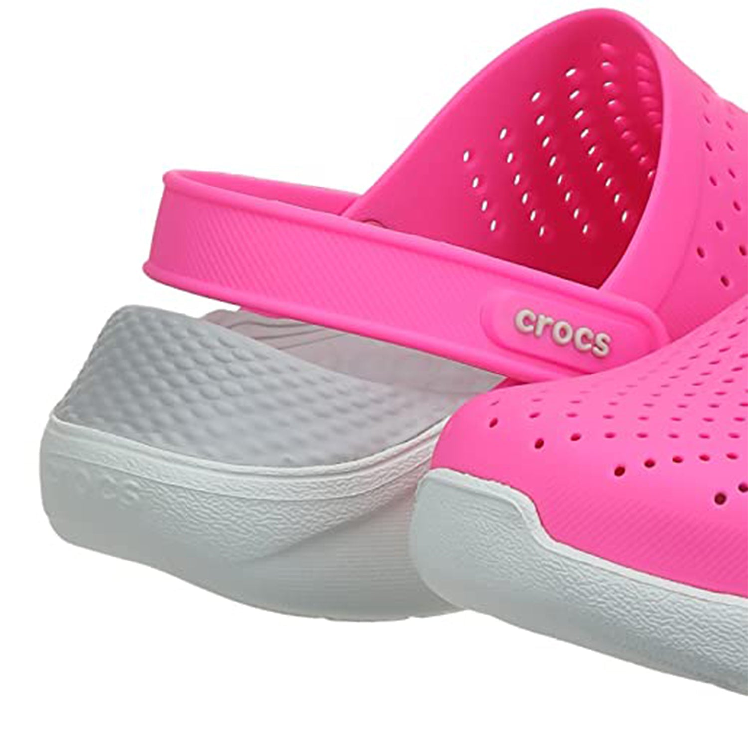 Crocs LiteRide Clog - Unisex Electric Pink/Almost White Shoe Deals Outlet