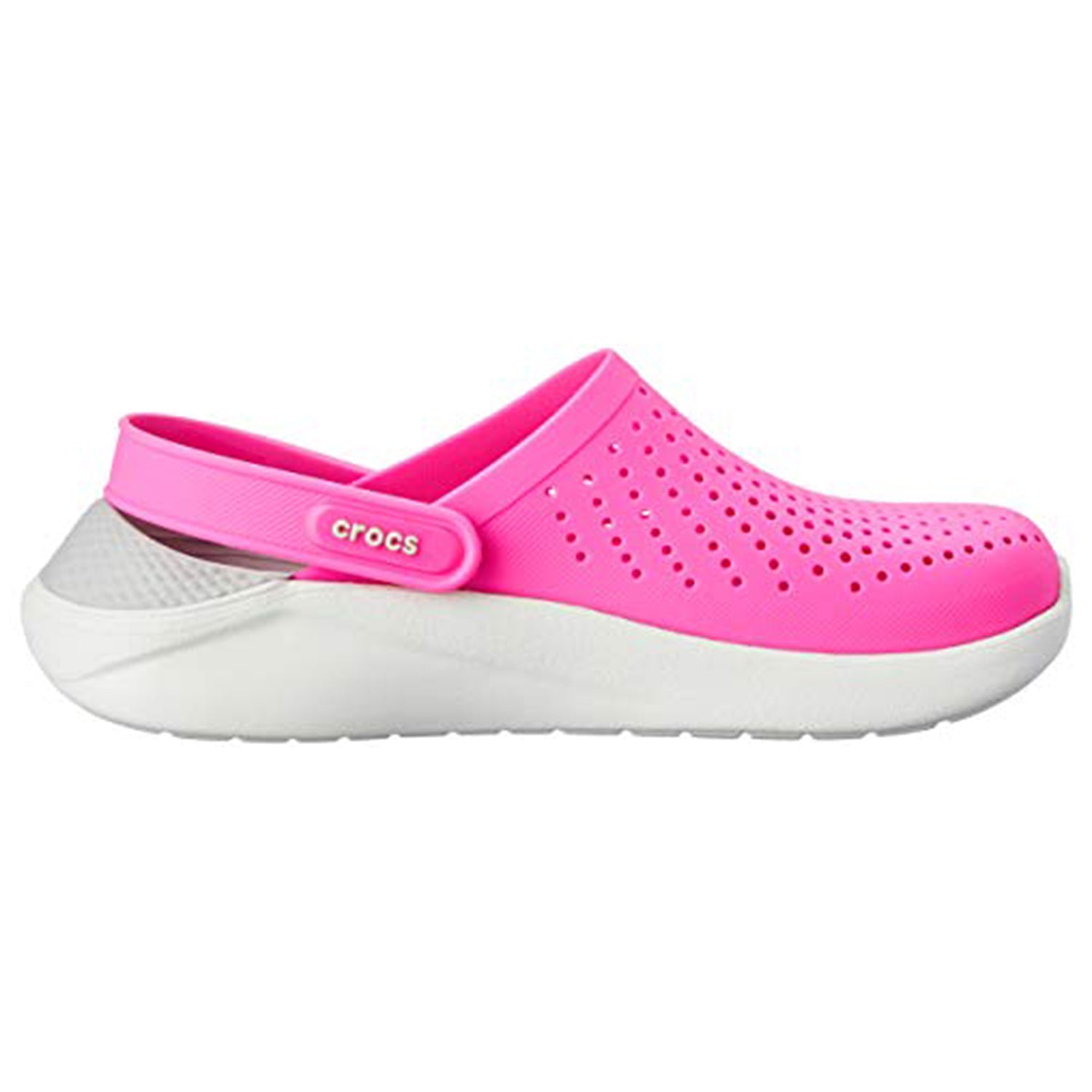 Crocs LiteRide Clog - Unisex Electric Pink/Almost White Shoe Deals Outlet