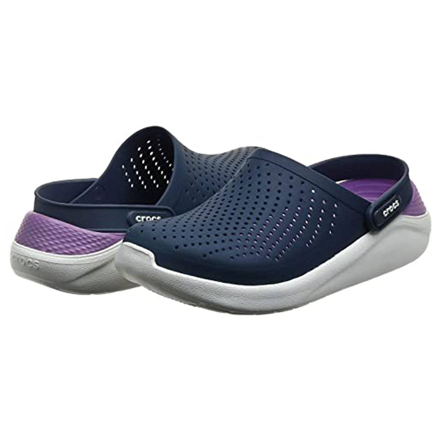 Crocs LiteRide Clog - Unisex Navy/Orchid Shoe Deals Outlet