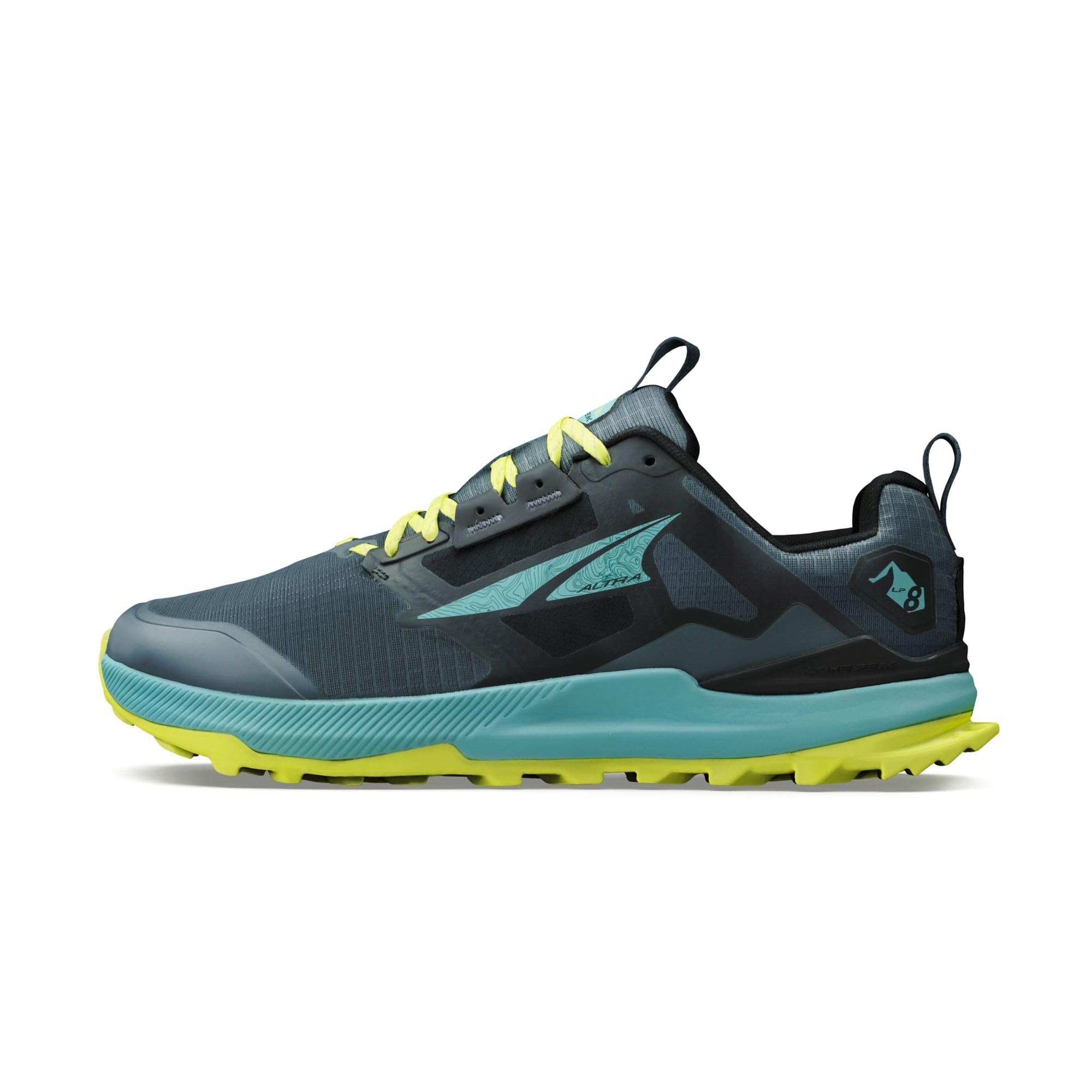Altra Lone Peak 8 - Men's BLACK/GREEN Shoe Deals Outlet