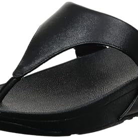 FitFlop Lulu Leather Toe - Post Sandals - Women's Black 2 Shoe Deals Outlet