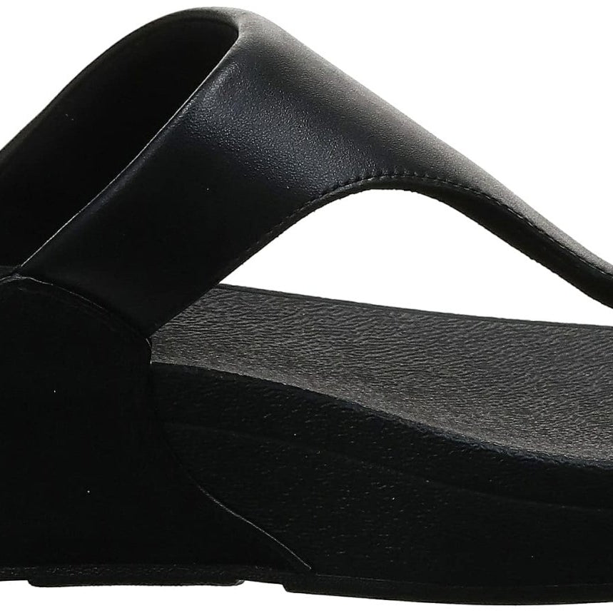 FitFlop Lulu Leather Toe - Post Sandals - Women's Black 2 Shoe Deals Outlet