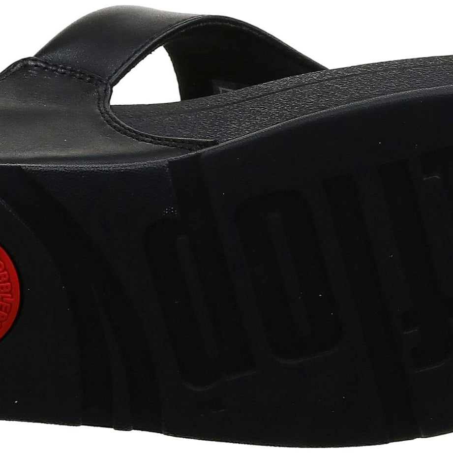 FitFlop Lulu Leather Toe - Post Sandals - Women's Black 2 Shoe Deals Outlet