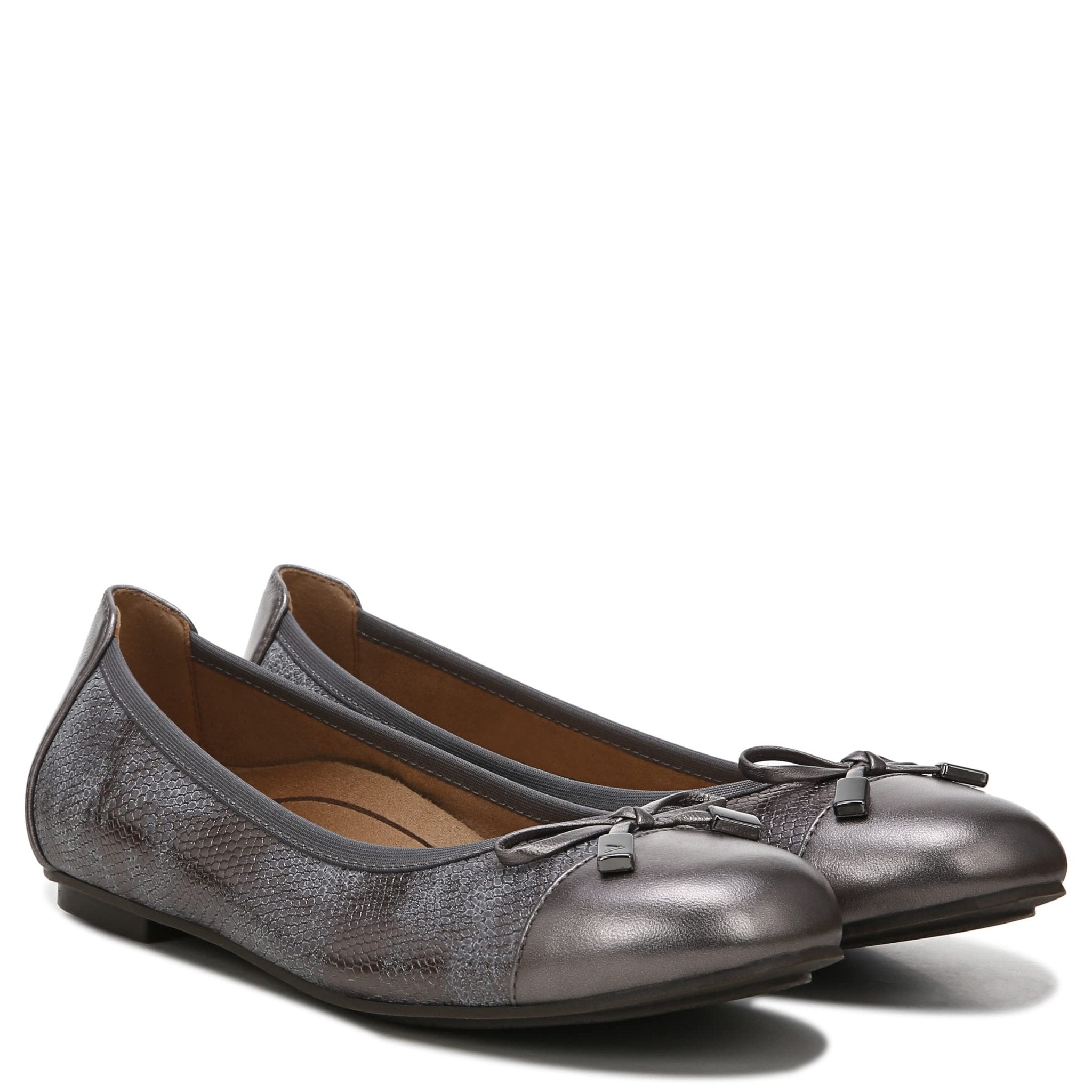 VIONIC Minna Ballet Flat - Women's Pewter Shoe Deals Outlet