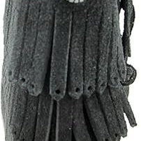 Minnetonka Double - Fringe Side Black 8.5 M 747647888287 Shoe Deals Outlet