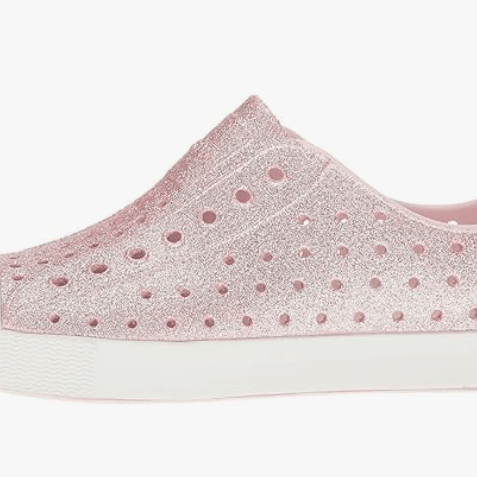 Native Shoes Jefferson Milk Pink Bling / Shell White 3 — 4894401848530 Shoe Deals Outlet