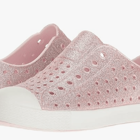 Native Shoes Jefferson Milk Pink Bling / Shell White 3 — 4894401848530 Shoe Deals Outlet