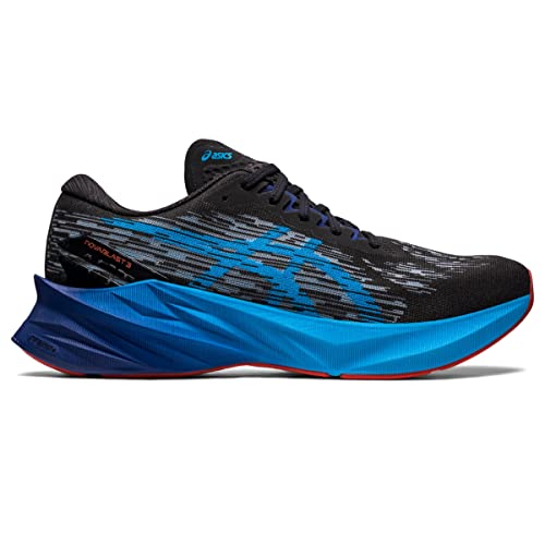 ASICS Novablast 3 - Men's Black/Island Blue Shoe Deals Outlet
