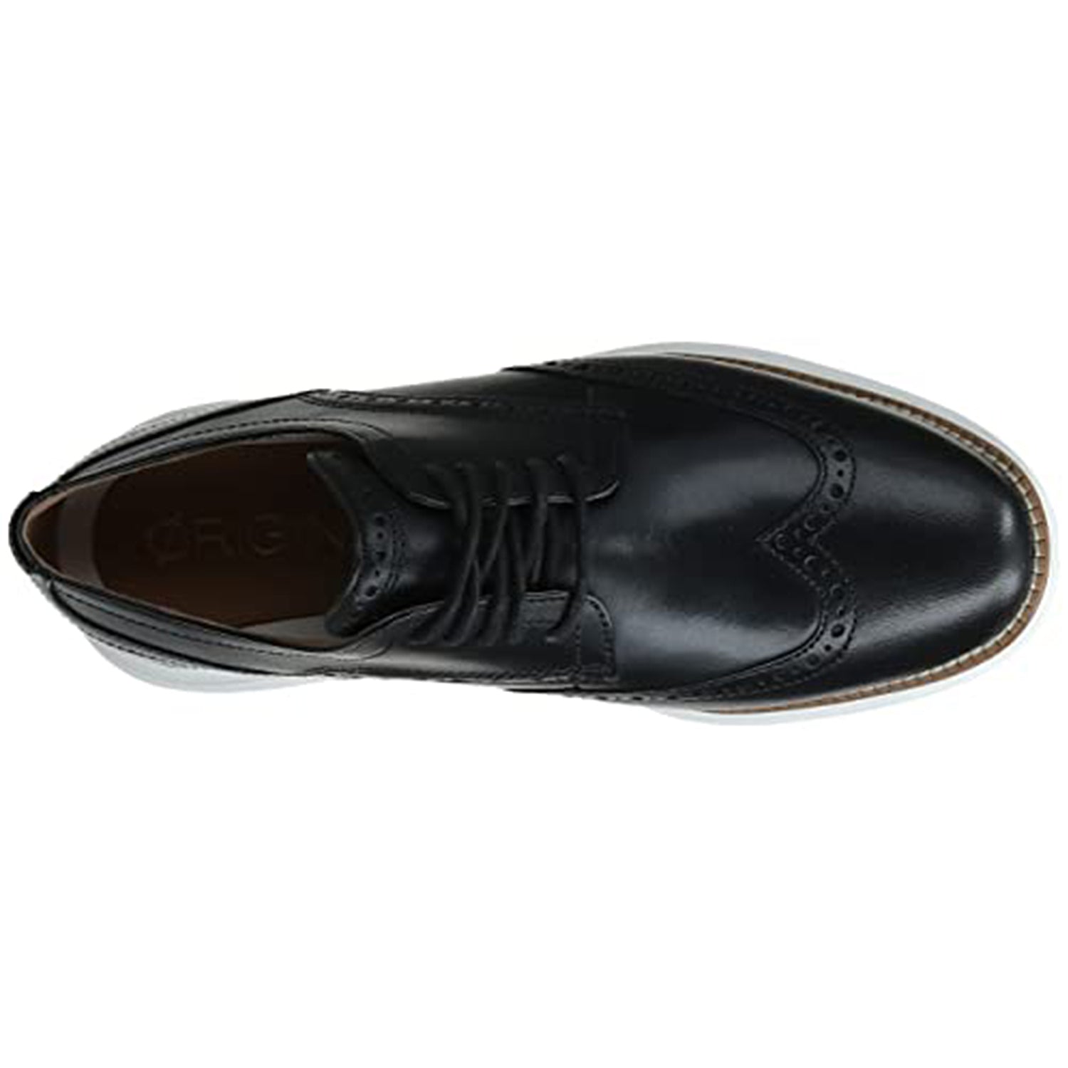 Cole Haan OriginalGrand Wingtip Black Oxford - Men's Black Leather/White Shoe Deals Outlet