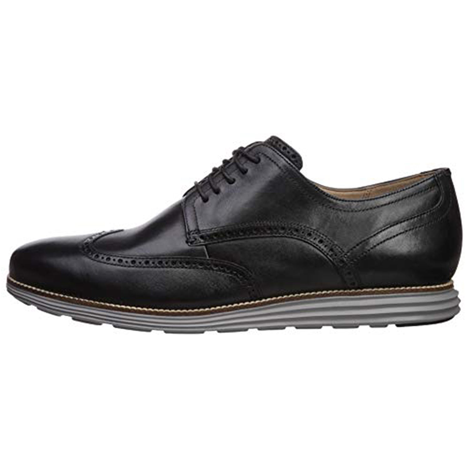 Cole Haan OriginalGrand Wingtip Black Oxford - Men's Black Leather/Ironstone Shoe Deals Outlet