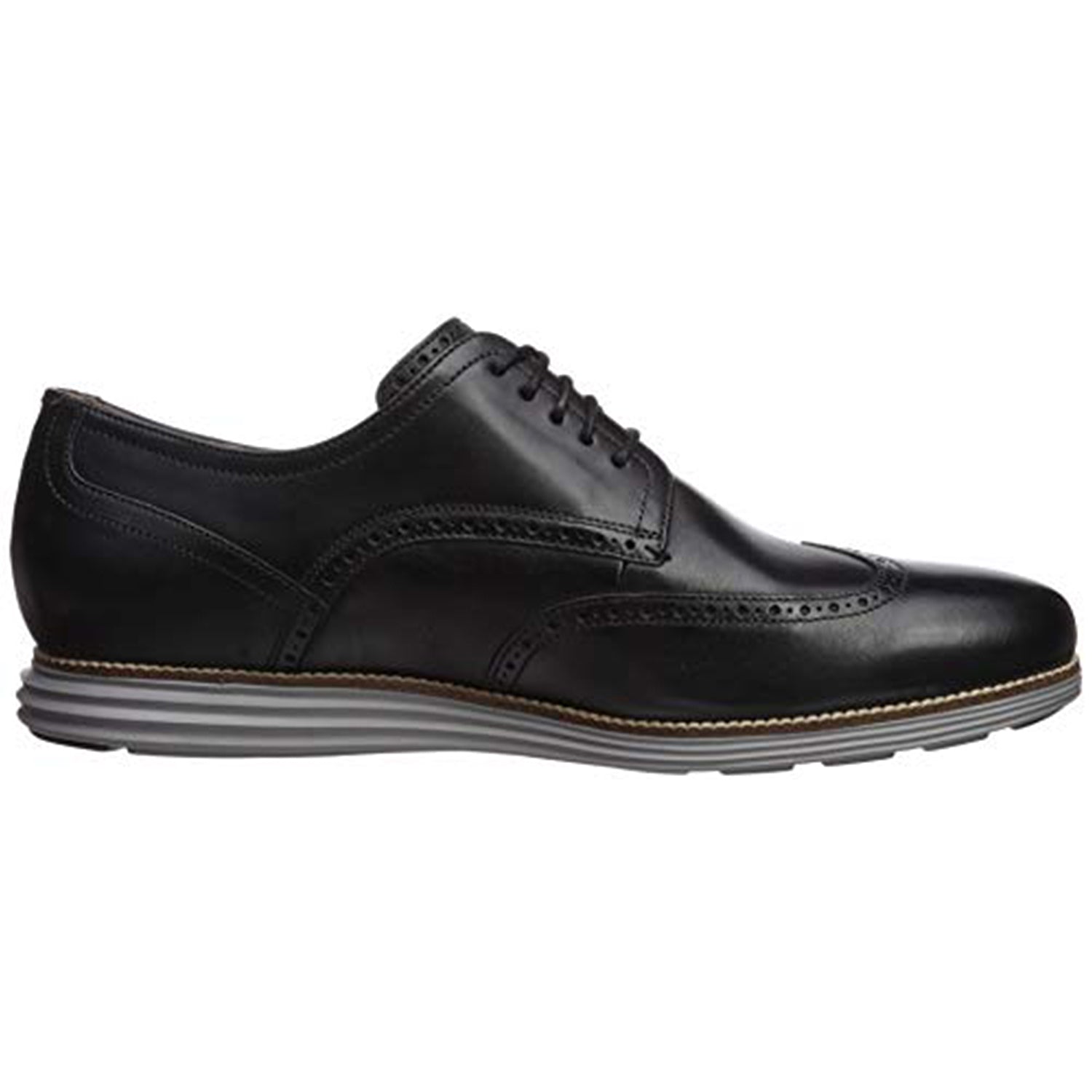 Cole Haan OriginalGrand Wingtip Black Oxford - Men's Black Leather/Ironstone Shoe Deals Outlet