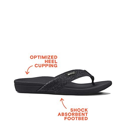 Reef Ortho Spring - Women's Black/Black Glitter Shoe Deals Outlet