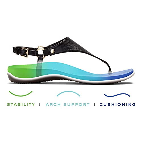 VIONIC Rest Kirra T - Strap - Women's Black Leather Shoe Deals Outlet