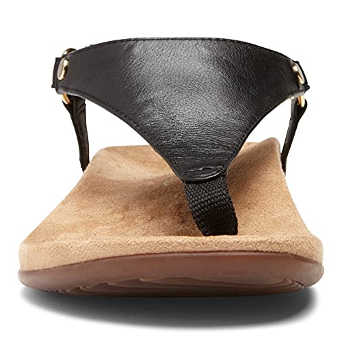 VIONIC Rest Kirra T - Strap - Women's Black Leather Shoe Deals Outlet