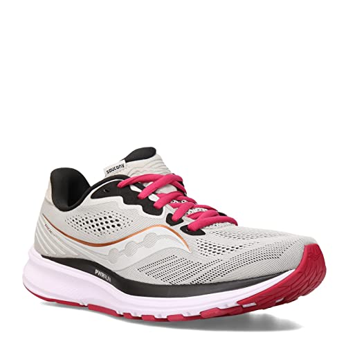 Saucony Ride 14 - Women's Fog/Cherry Shoe Deals Outlet