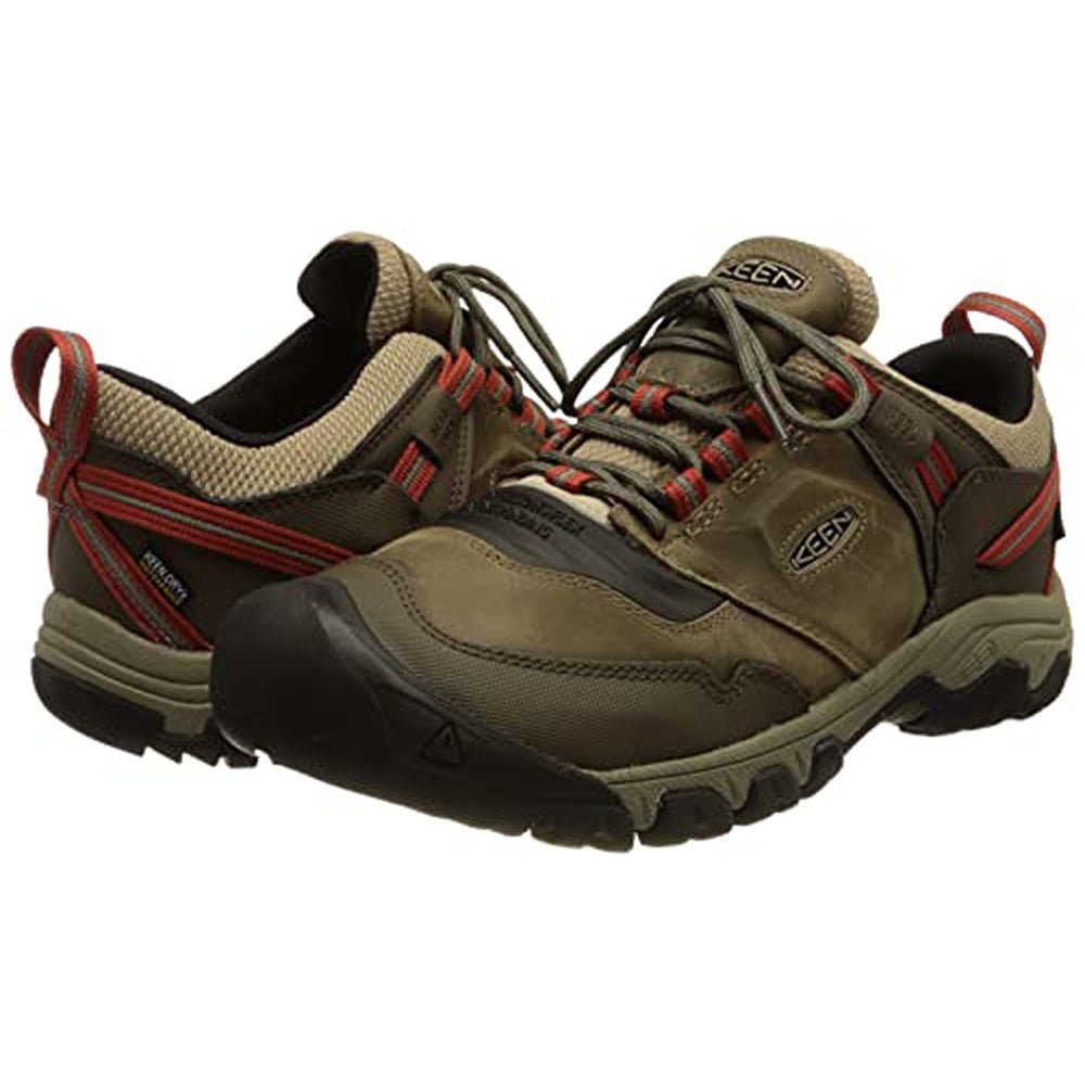 KEEN Ridge Flex - Men's Timberwolf/Ketchup Shoe Deals Outlet