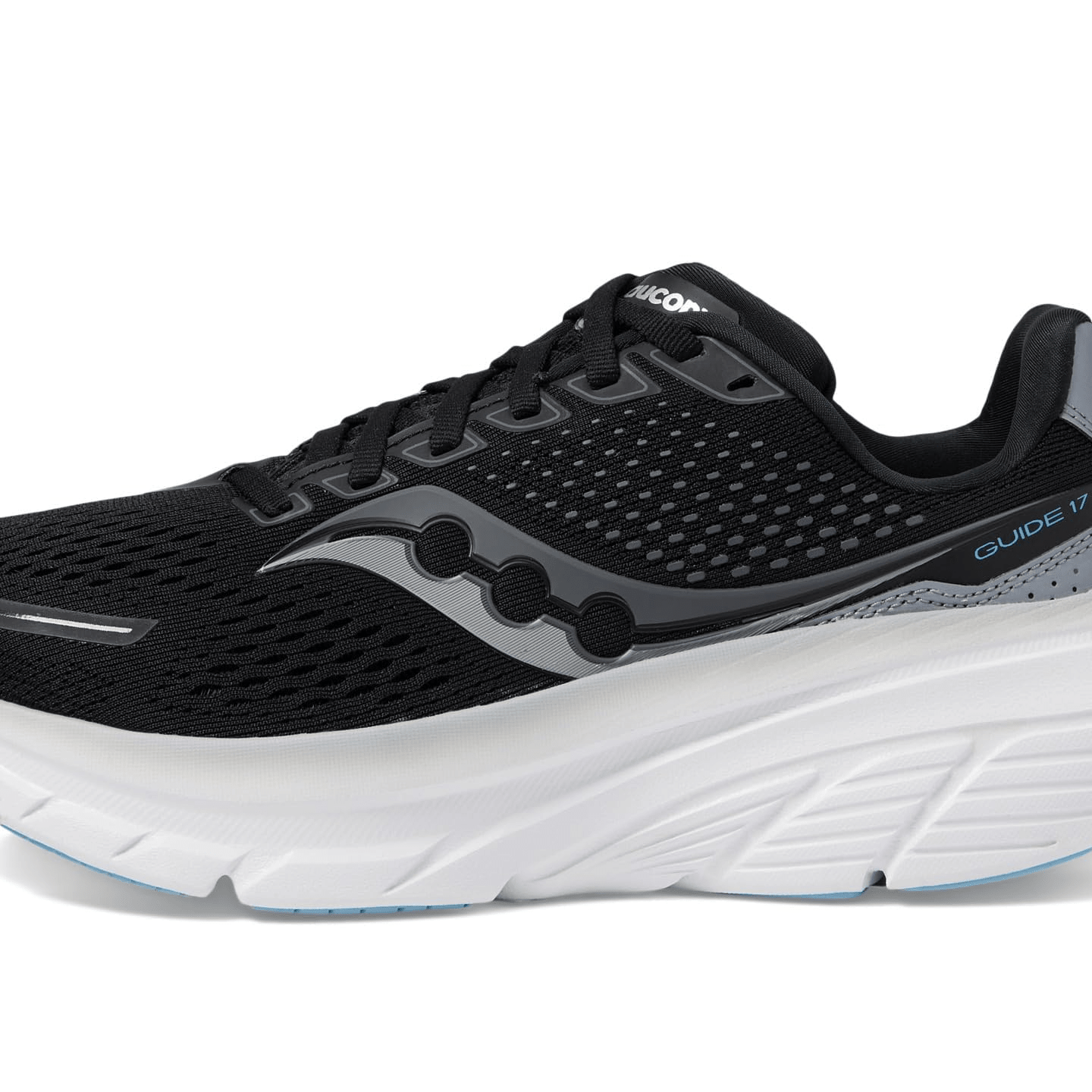 Saucony Guide 15 Black / White 6 M 195017377518 Shoe Deals Outlet