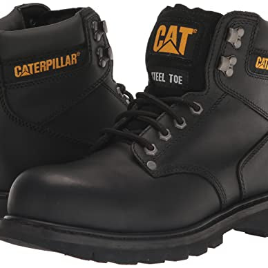 Caterpillar Second Shift Steel - Toe Boots - Men's Black Shoe Deals Outlet