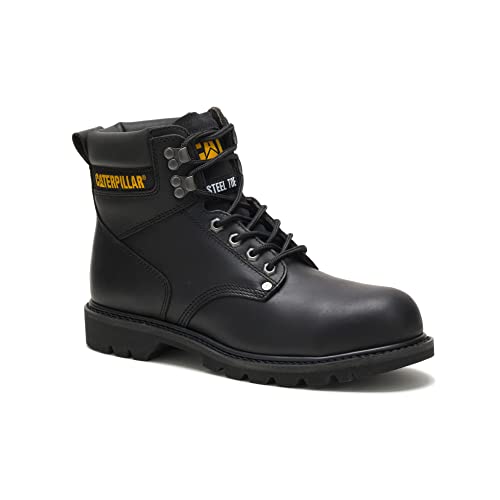 Caterpillar Second Shift Steel - Toe Boots - Men's Black Shoe Deals Outlet