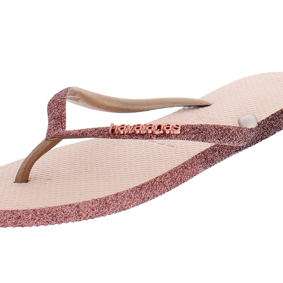 Havaianas Slim Flip Flops - Unisex Sparkle Ballet Rose Shoe Deals Outlet