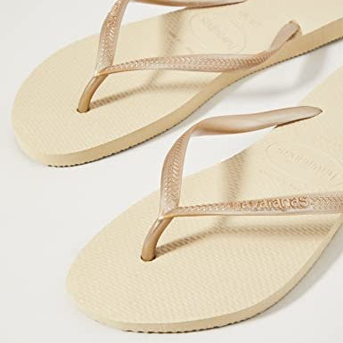 Havaianas Slim Flip Flops - Unisex Sand Grey Shoe Deals Outlet