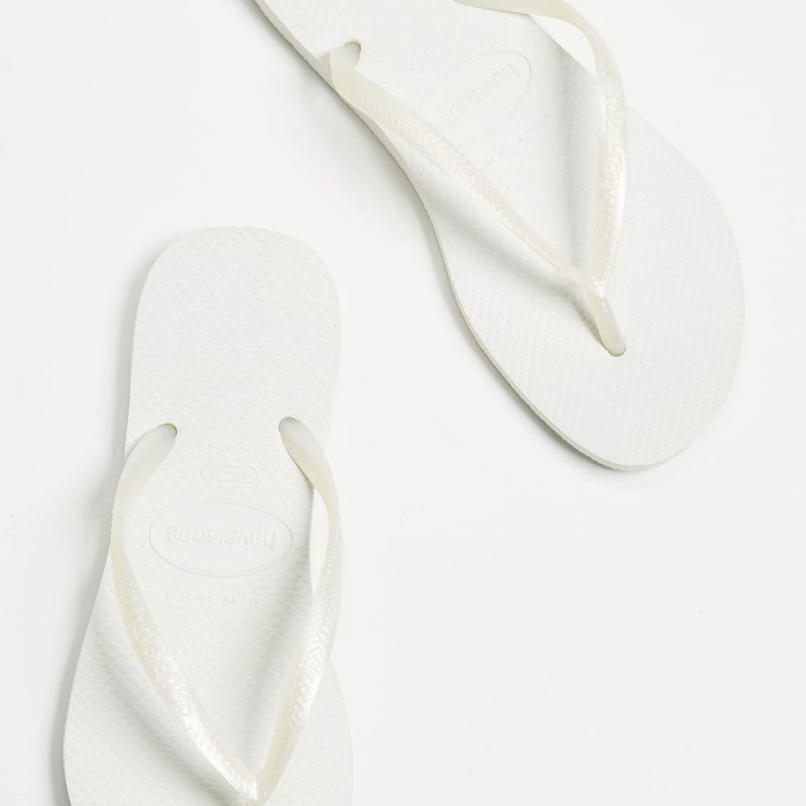 Havaianas Slim Flip Flops - Unisex White Shoe Deals Outlet