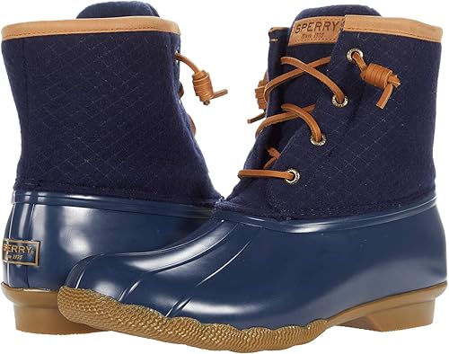 Sperry Saltwater Emboss Wool Boots Navy 6 M 194713099540 Shoe Deals Outlet