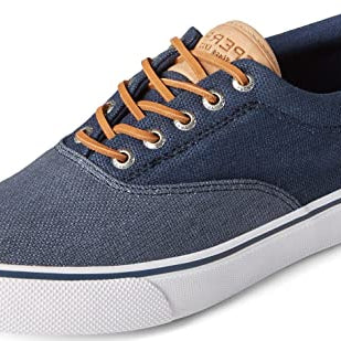 Sperry Striper ll CVO Waxy Canvas - Men's Navy Tonal Shoe Deals Outlet