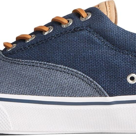 Sperry Striper ll CVO Waxy Canvas - Men's Navy Tonal Shoe Deals Outlet