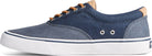 Sperry Striper ll CVO Waxy Canvas - Men's Navy Tonal Shoe Deals Outlet