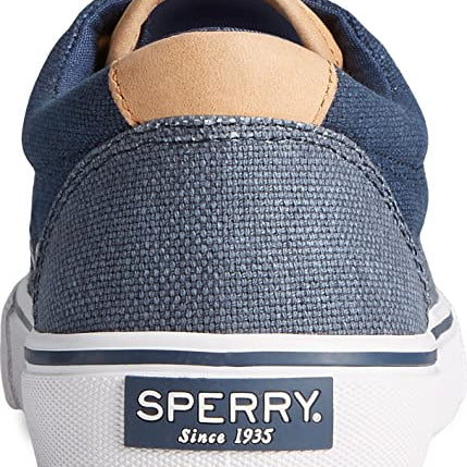Sperry Striper ll CVO Waxy Canvas - Men's Navy Tonal Shoe Deals Outlet