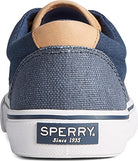 Sperry Striper ll CVO Waxy Canvas - Men's Navy Tonal Shoe Deals Outlet