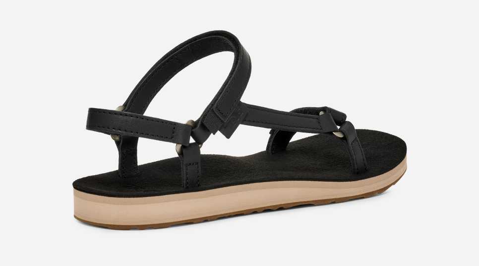 Teva Original Universal Sandal Slim Leather Black / Tan 6 M 197634662671 Shoe Deals Outlet