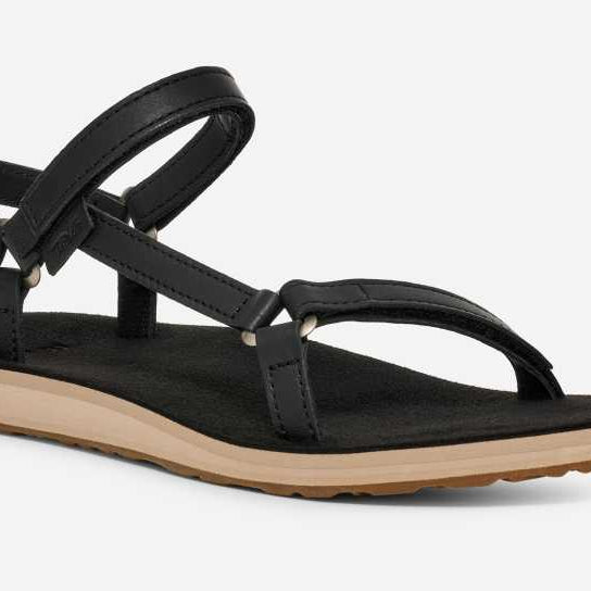Teva Original Universal Sandal Slim Leather Black / Tan 6 M 197634662671 Shoe Deals Outlet