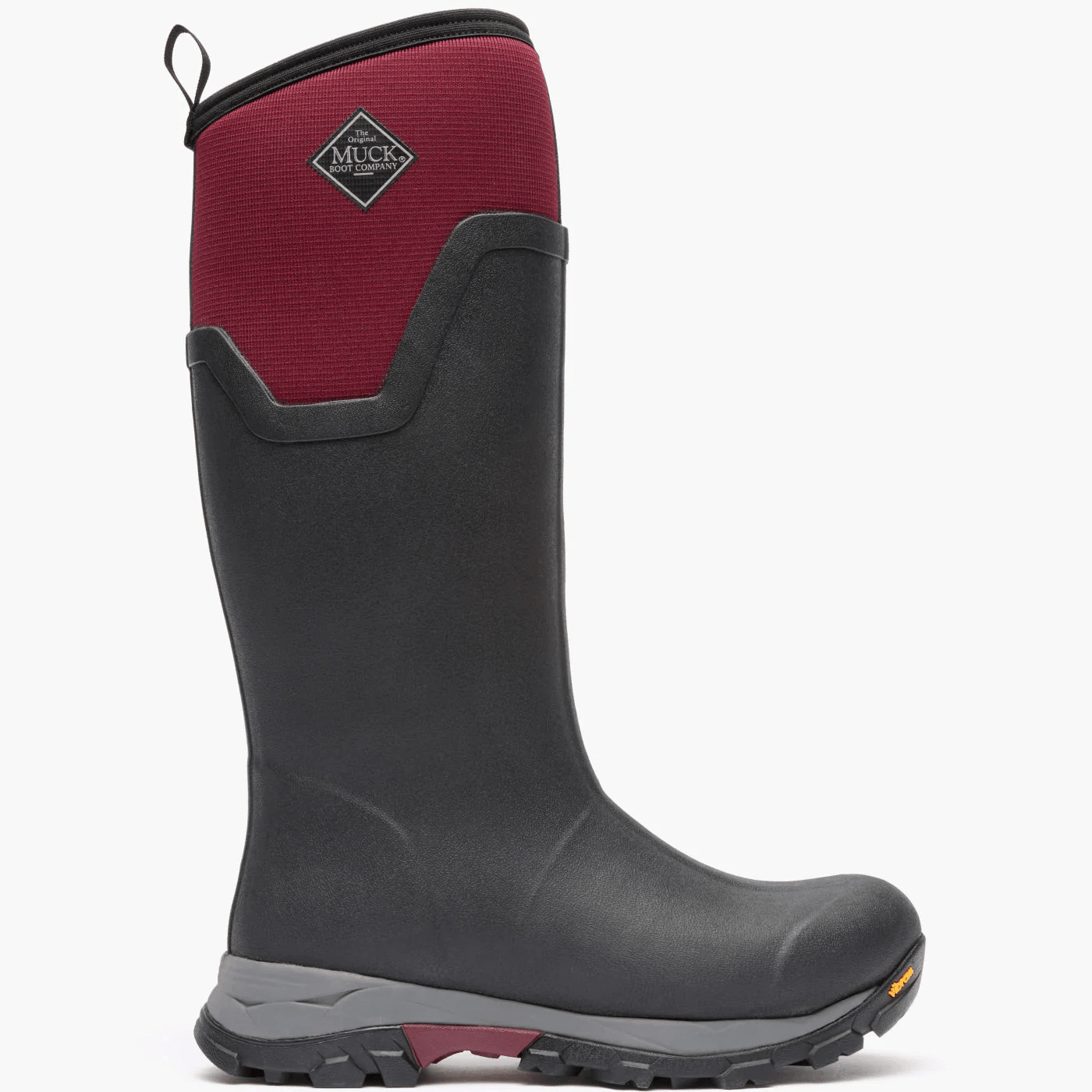 The Original Muck Boot Company Arctic Ice Tall Boot + Vibram Arctic Grip A.T. Black / Wine 5 M 664911117990 Shoe Deals Outlet